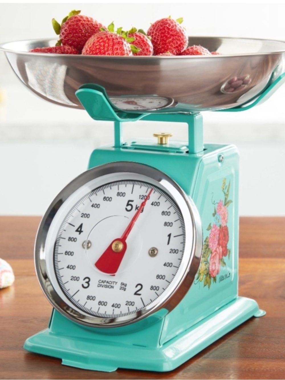 🆕 Pioneer Woman Food Kitchen Scale Mini Analog Floral Sweet Rose Art NEW IN BOX